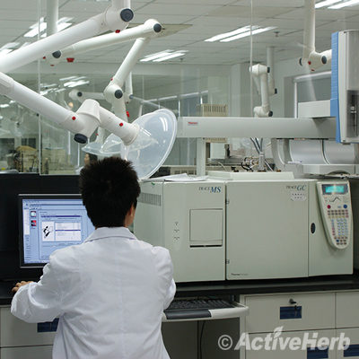 Scientist testing in a factory